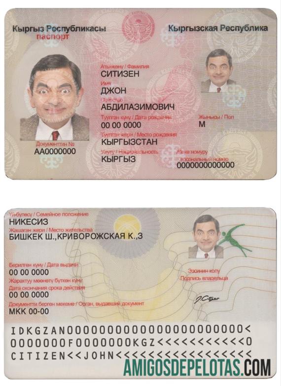 Modelo de cartão de identificação do Quirguistão